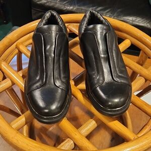 Karl Lagerfeld Black Leather Slip-On Loafers